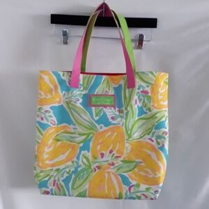 Lilly Pulitzer for Estee Lauder Lemon Print Tote Bag